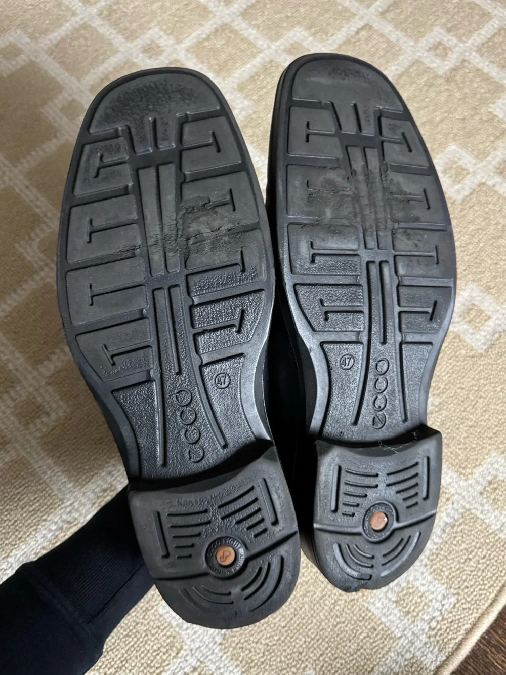 ECCO Black Leather Slip On Loafers Comfort Dress Shoes Men’s EU 47 (US 13)